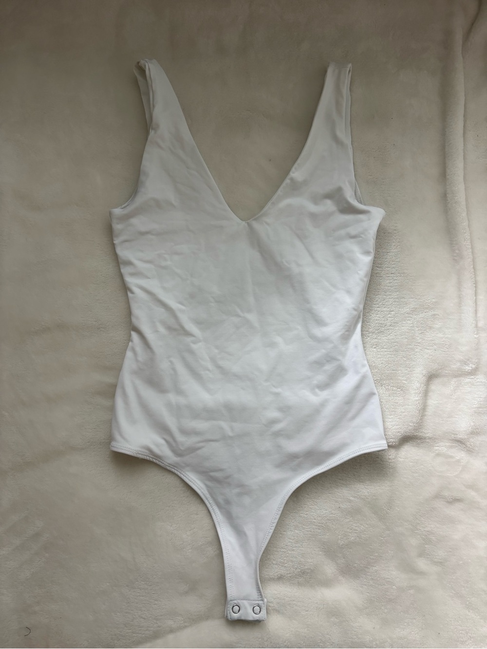 Anthropologie White V-Neck Bodysuit
